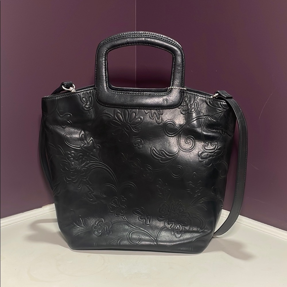 Elegant Black Embossed Handbag